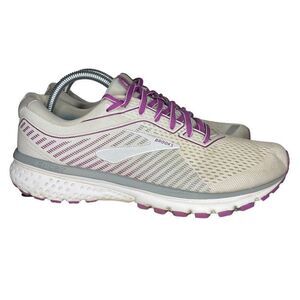 Brooks Womens Ghost 12 1203051B186 White Running Shoes Sneakers Size 10 B